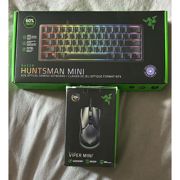 BUNDLE Razer Mini Huntsman 60% Keyboard & Razer Mini Viper Mouse RGB Black -NEW - Picture 1 of 5